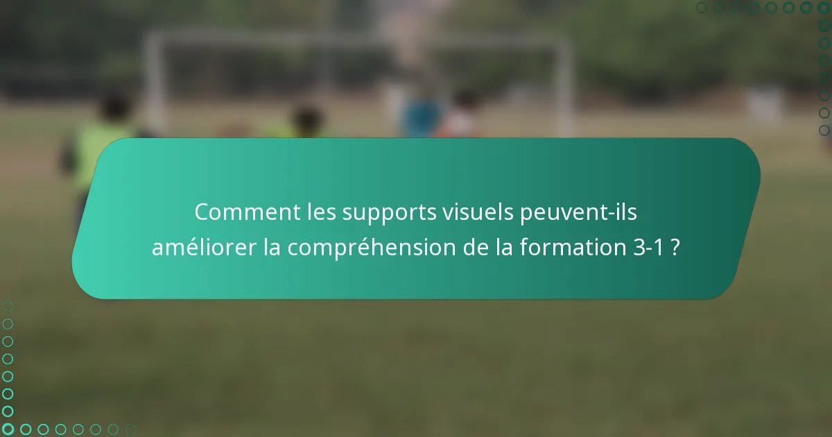 Comment les supports visuels peuvent-ils améliorer la compréhension de la formation 3-1 ?